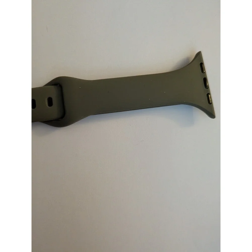 Olive Green Silicone Sport Band for Apple Watch Men's Strap Pin-and-Tuck Closure